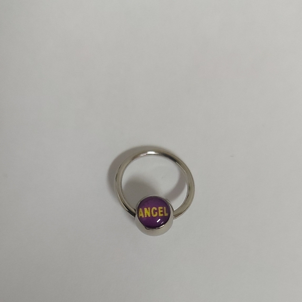 Purple and Silver Angel Ring